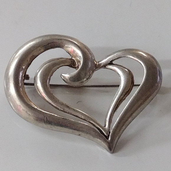 Sterling Silver Heart Brooch